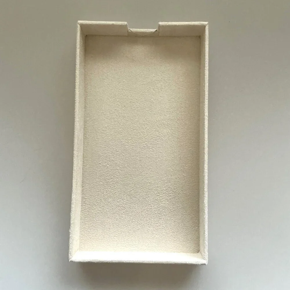 NWT Ganz Flocked Velvet-Like Guest Towel Holder – Off-White Bathroom Vanity Tray